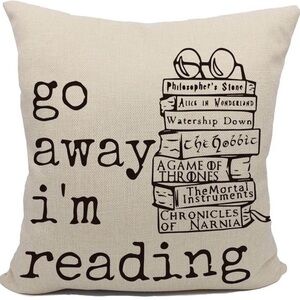 Beige Literary Quote Throw Pillow